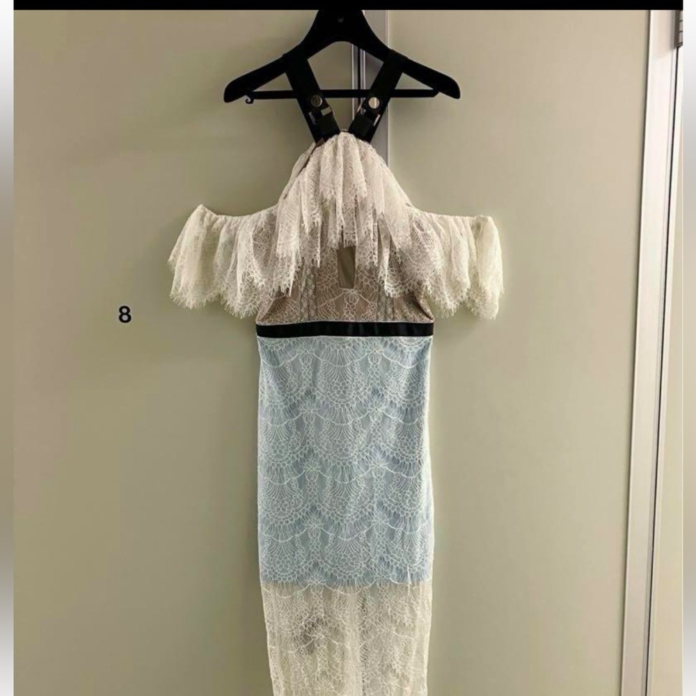 Three floor lace midi dress